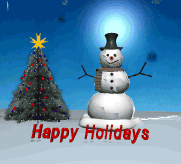 pupazzo di neve albero happy holidays.gif